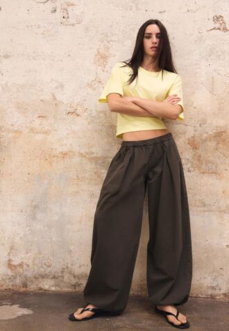 Barrel-broek van popeline met stoppers