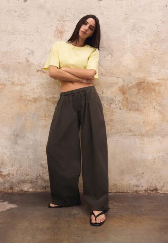 Barrel-broek van popeline met stoppers
