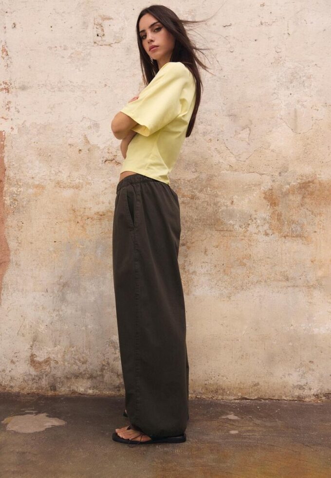 Barrel-broek van popeline met stoppers
