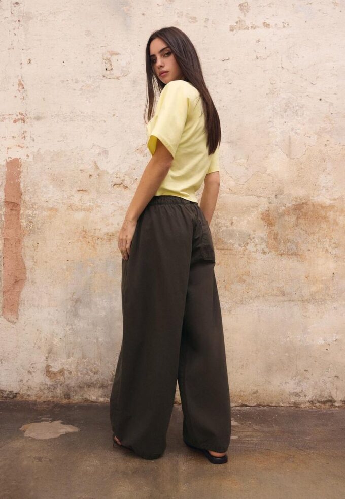 Barrel-broek van popeline met stoppers
