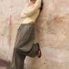 Barrel-broek van popeline met stoppers