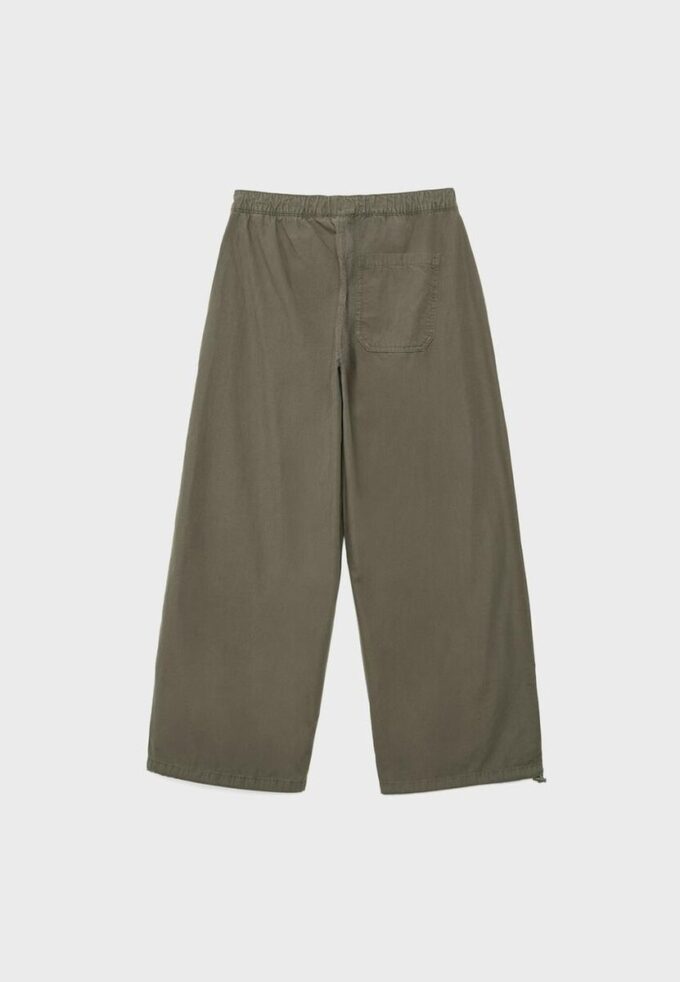 Barrel-broek van popeline met stoppers