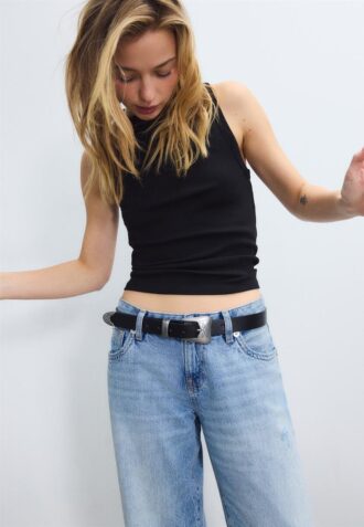 Basics cowboyriem met gesp
