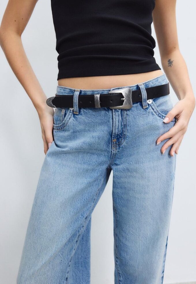 Basics cowboyriem met gesp