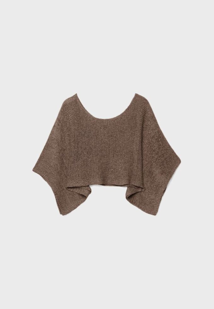 Basics gebreide trui met cape