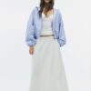 Basics gestreept nylon jack met capuchon