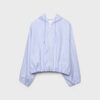 Basics gestreept nylon jack met capuchon