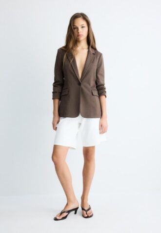 Basics gestreepte gebreide Blazer