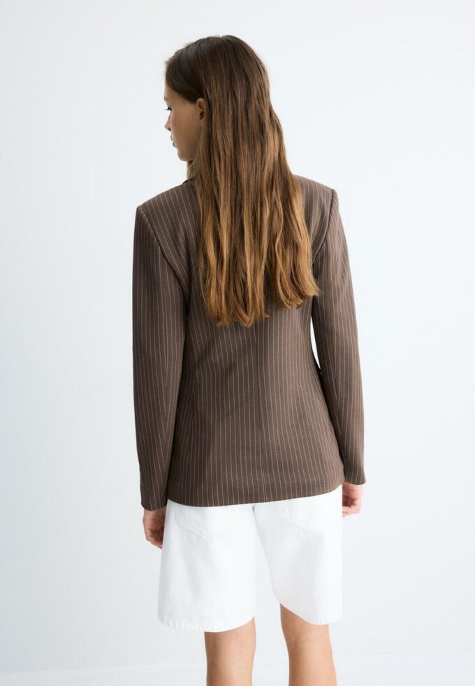 Basics gestreepte gebreide Blazer