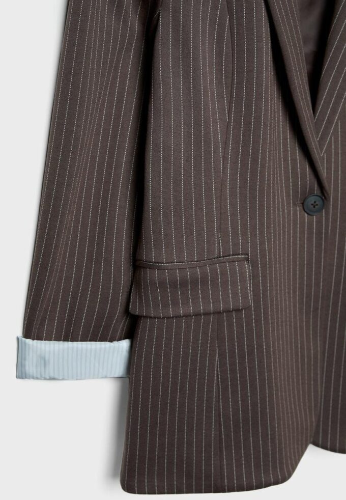 Basics gestreepte gebreide Blazer