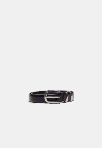 Basics glanzende riem met leereffect