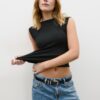 Basics glanzende riem met leereffect