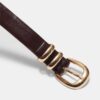 Basics glanzende riem met leereffect