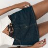 Basics glanzende riem met leereffect