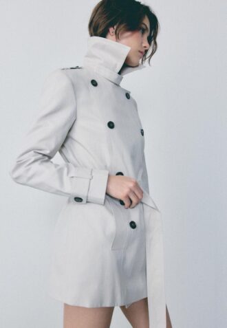 Basics korte trenchcoat