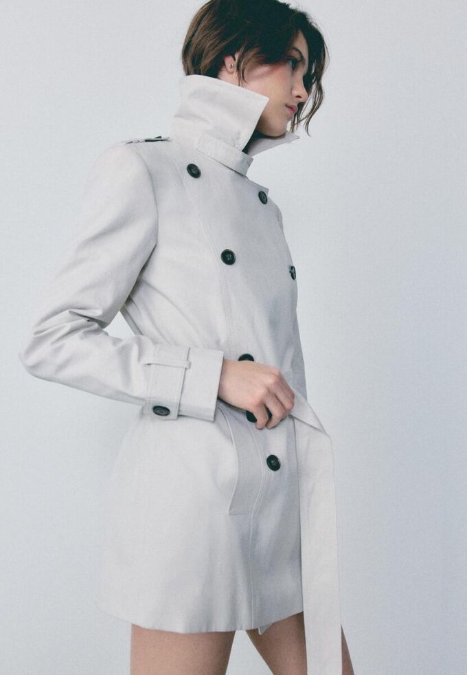 Basics korte trenchcoat