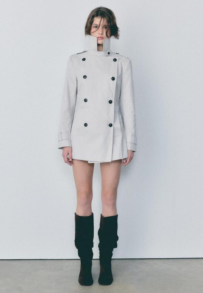 Basics korte trenchcoat