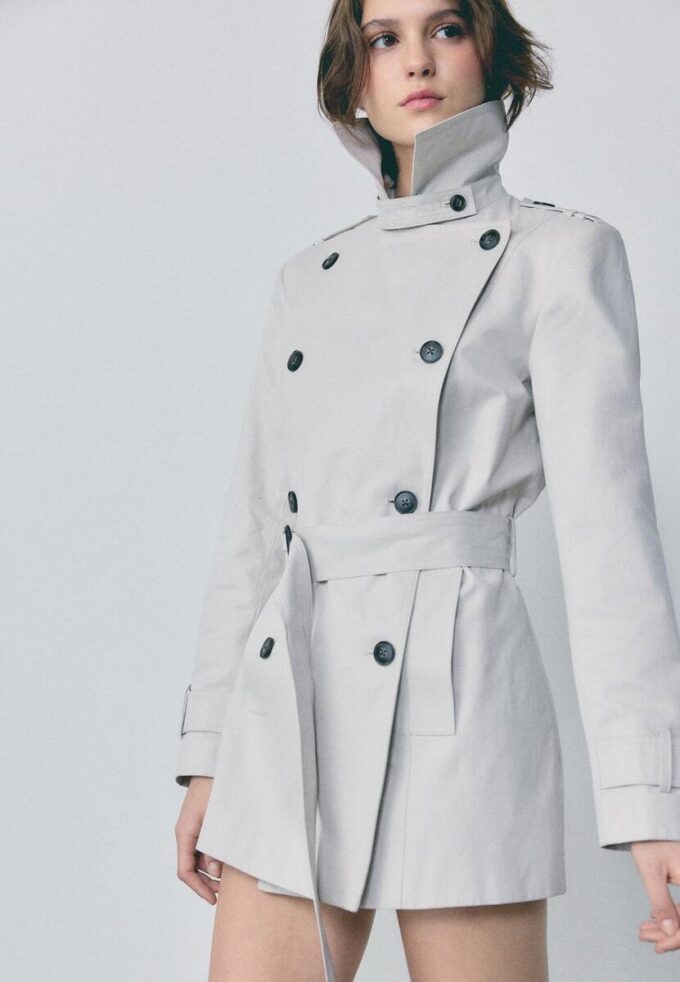 Basics korte trenchcoat