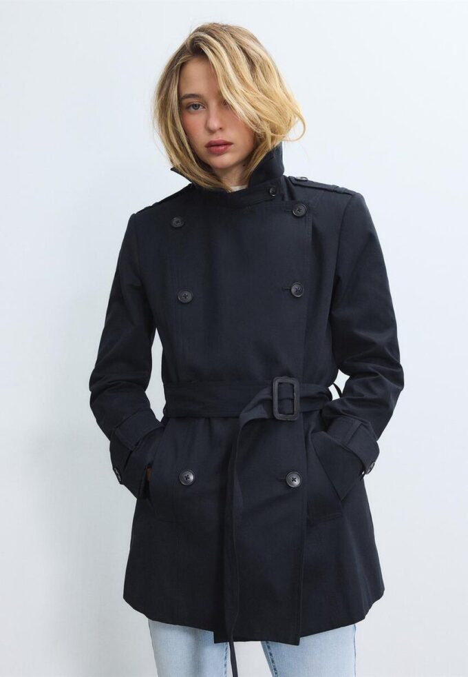 Basics korte trenchcoat