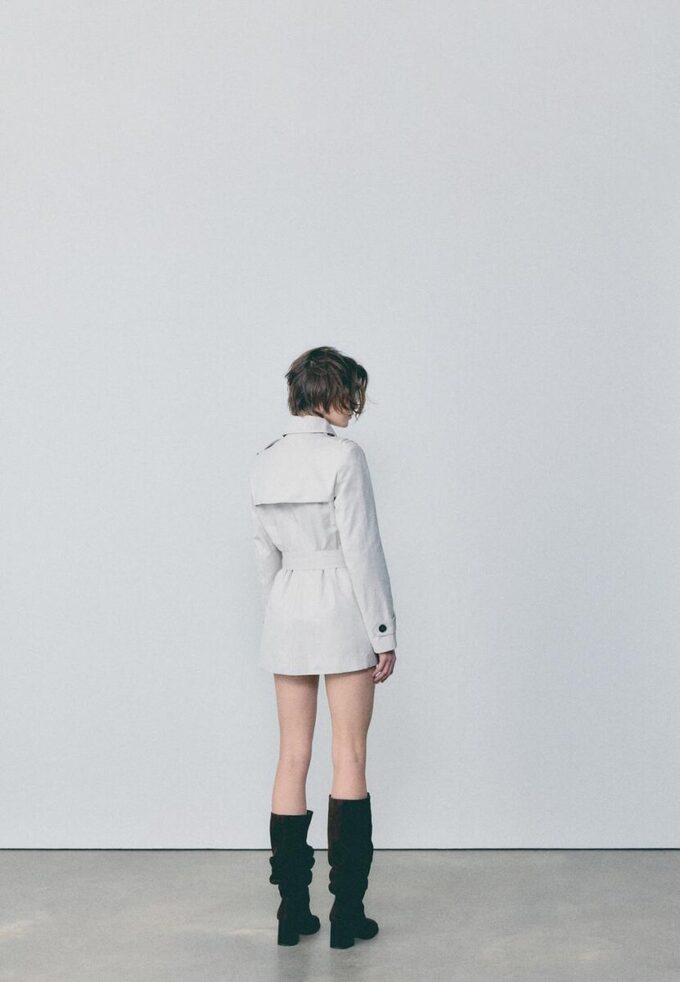 Basics korte trenchcoat