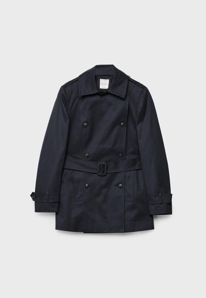 Basics korte trenchcoat