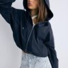 Basics nylon jas met capuchon