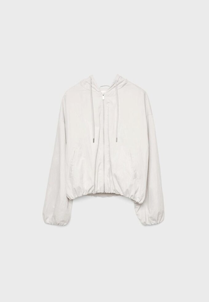 Basics nylon jas met capuchon