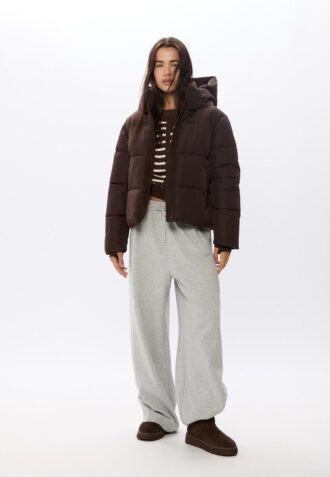 Basics pufferjack met capuchon