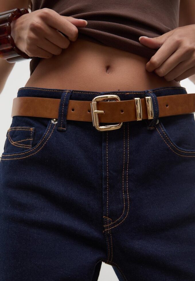 Basics-riem met vierkante gesp