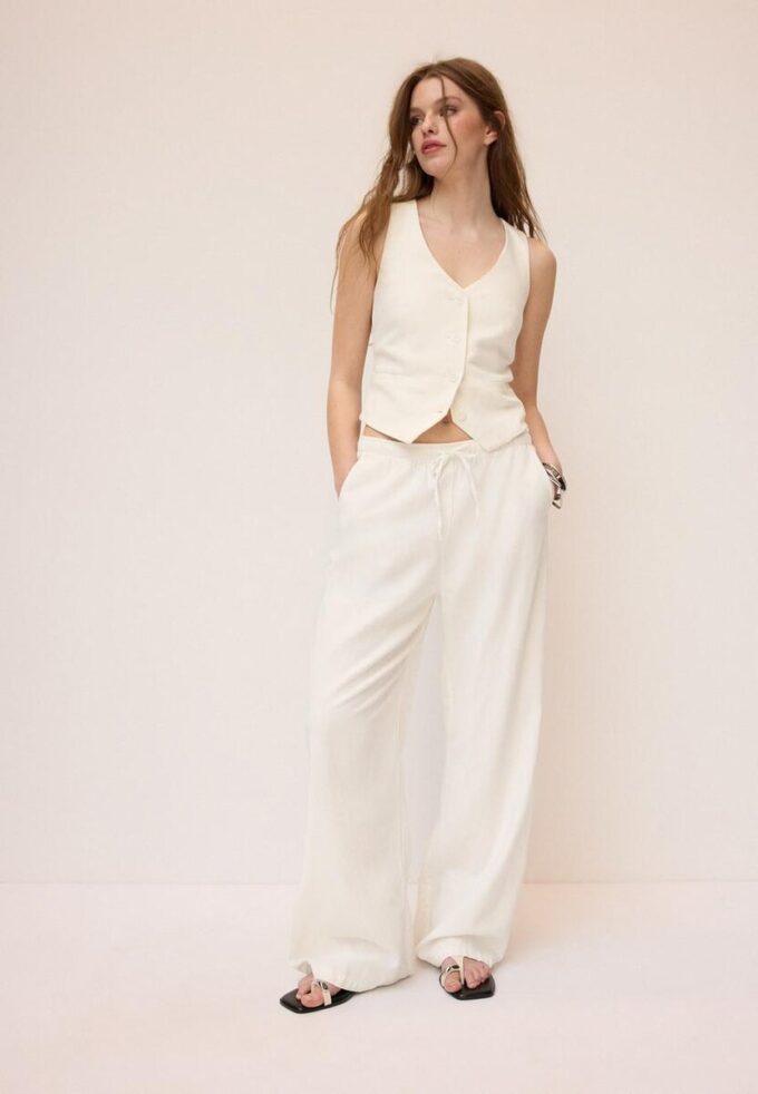 Basics-vest van linnenmix