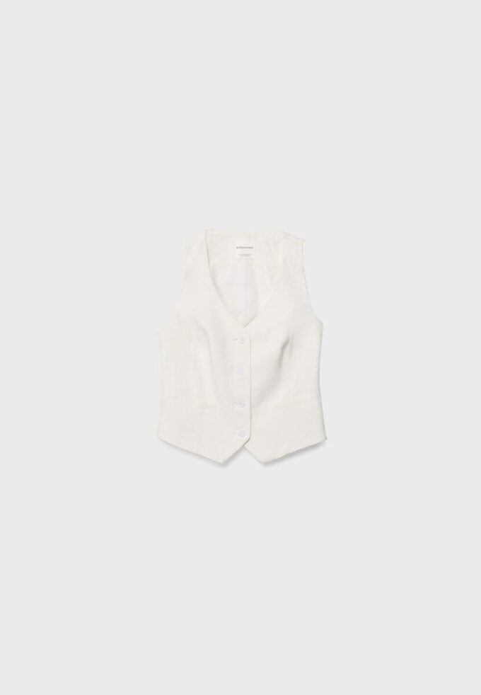 Basics-vest van linnenmix