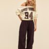Bedrukt sweatshirt met boothals met prints