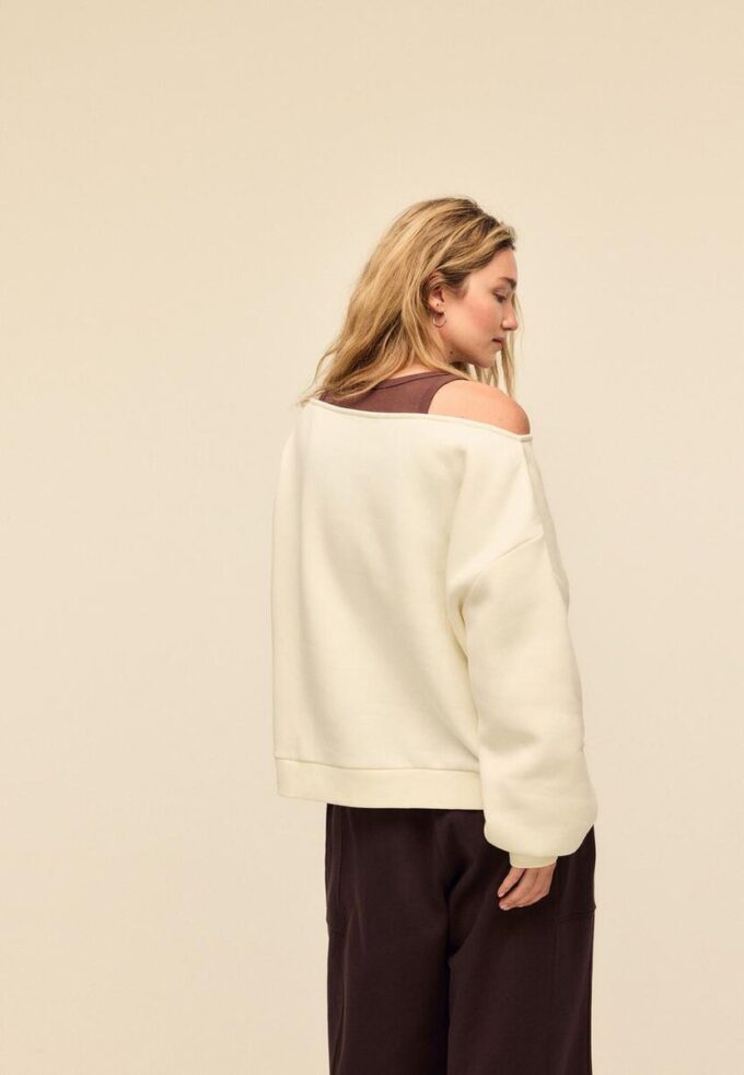 Bedrukt sweatshirt met boothals met prints