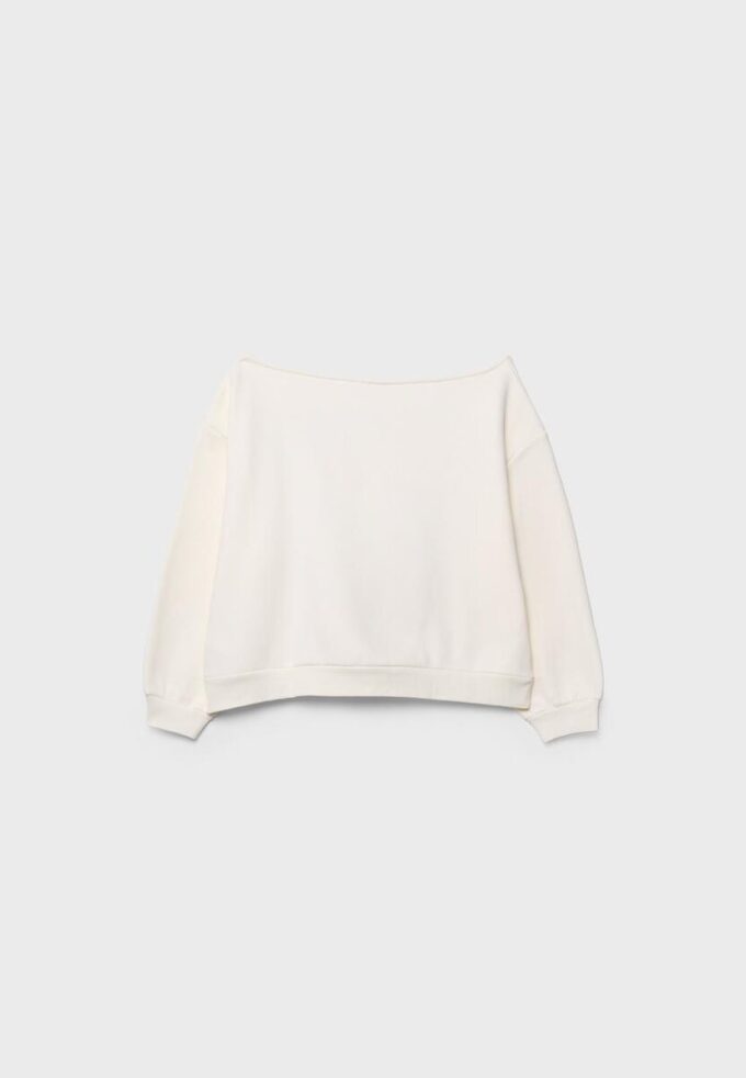 Bedrukt sweatshirt met boothals met prints