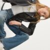 Bikerjack met leerlook