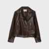 Bikerjack met leerlook