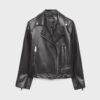Bikerjack met leerlook
