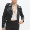 Bikerjack van imitatieleer met riem