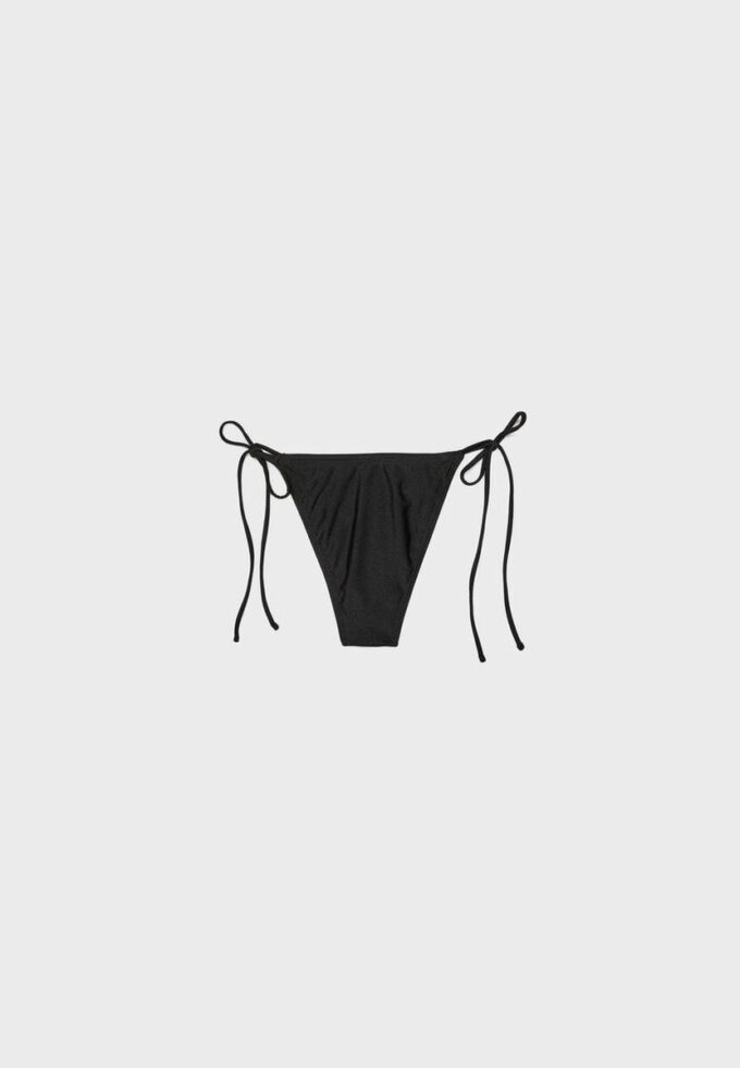 Bikini-slip met geborduurde bloemen