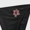 Bikini-slip met geborduurde bloemen