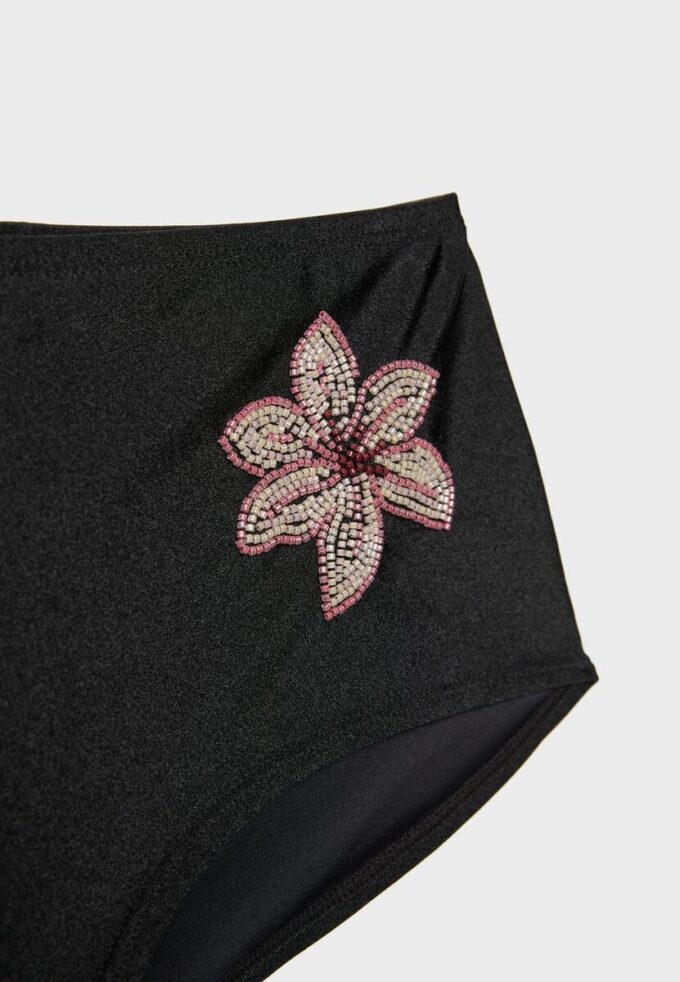 Bikinibroekje met geborduurde bloemen