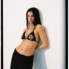 Bikinitop met geborduurde bloemen