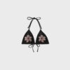 Bikinitop met geborduurde bloemen