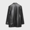 Blazer met reguliere pasvorm en leerlook Blazer met reguliere pasvorm en leerlook