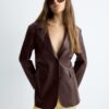 Blazer van imitatieleer