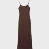Blonde kanten midi-jurk met bandjes