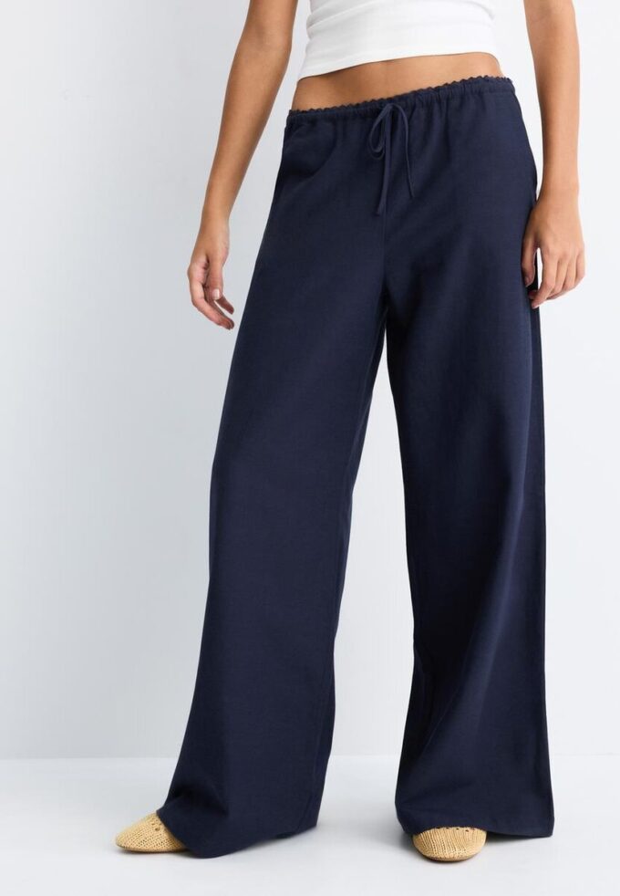 Broek met Wide Legs en linnenlook Broek met Wide Legs en linnenlook