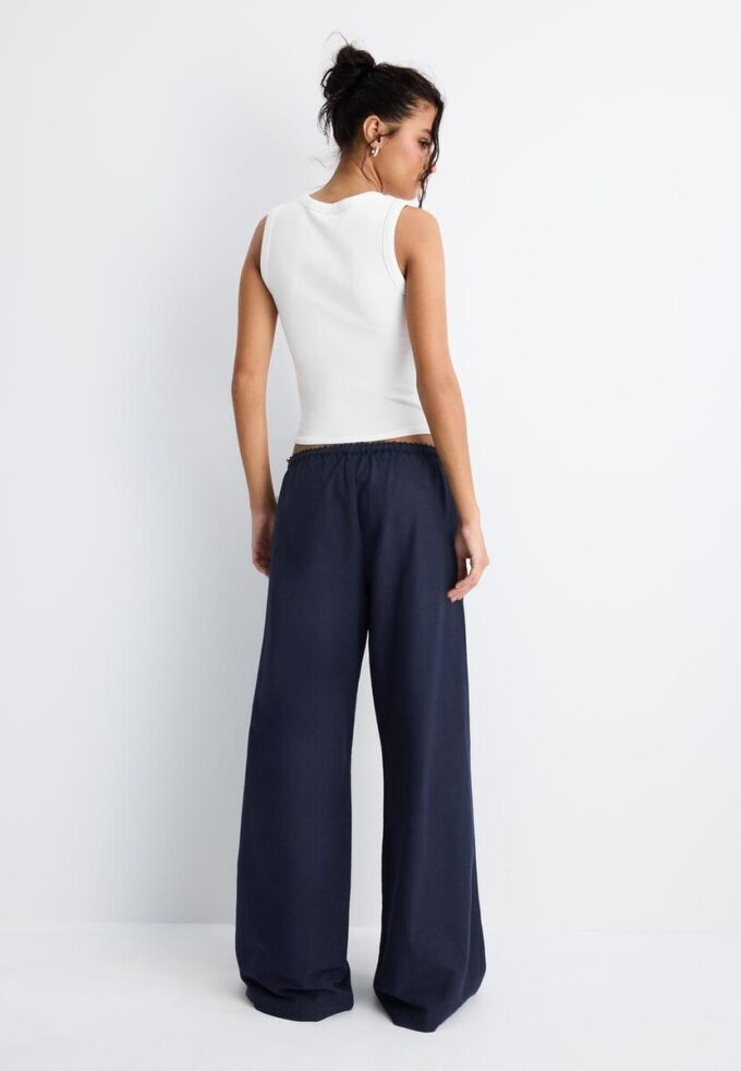 Broek met Wide Legs en linnenlook Broek met Wide Legs en linnenlook