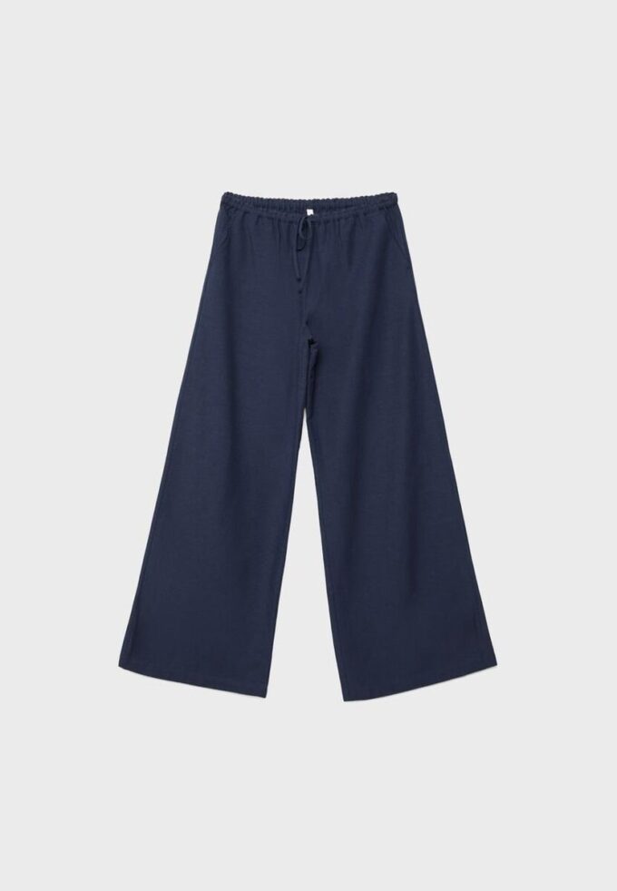 Broek met Wide Legs en linnenlook Broek met Wide Legs en linnenlook