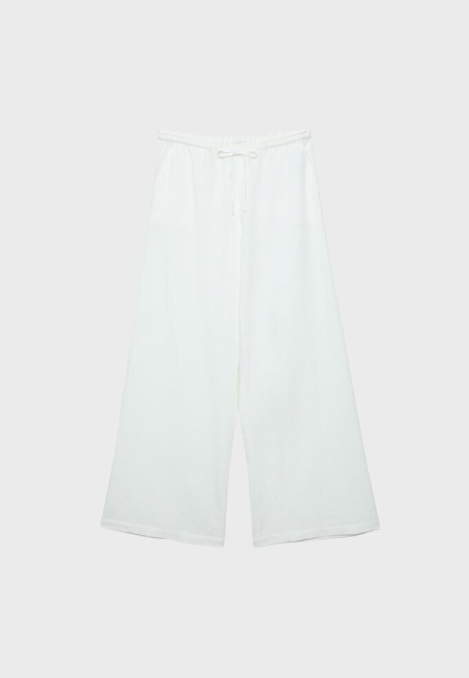 Broek met Wide Legs en linnenlook Broek met Wide Legs en linnenlook